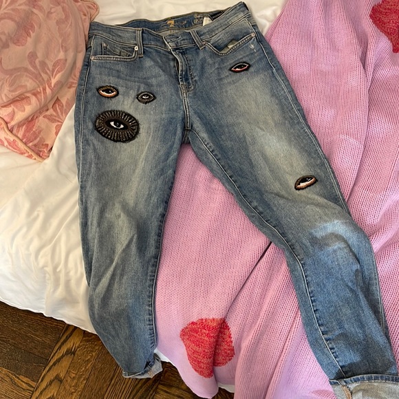 7 for all mankind embellished jeans - Picture 1 of 5